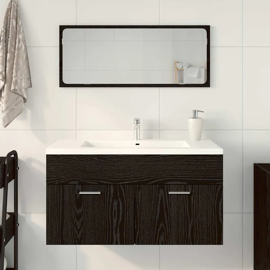 Ensemble de mobilier de salle de bain 2 pcs Chêne noir - 4