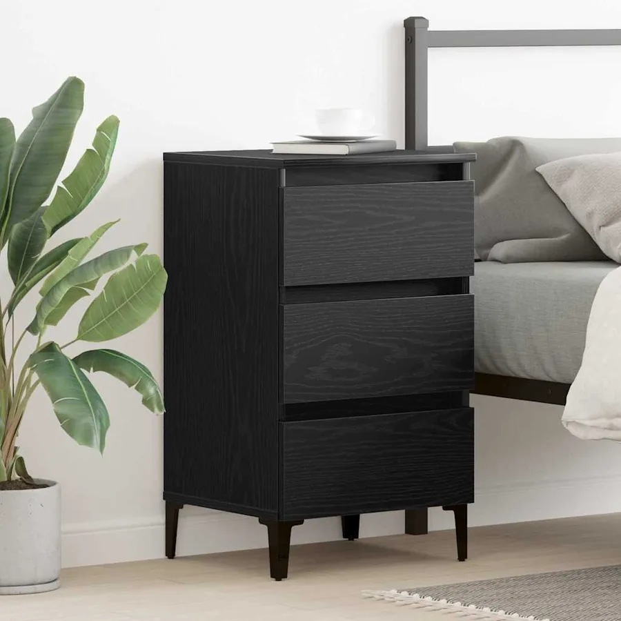Cabinet de chevet Chêne noir 40 x 35 x 69 cm Bois d'ingénierie