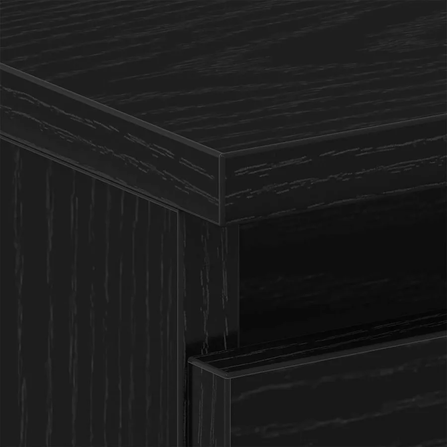 Cabinet de chevet Chêne noir 40 x 35 x 69 cm Bois d'ingénierie - 9