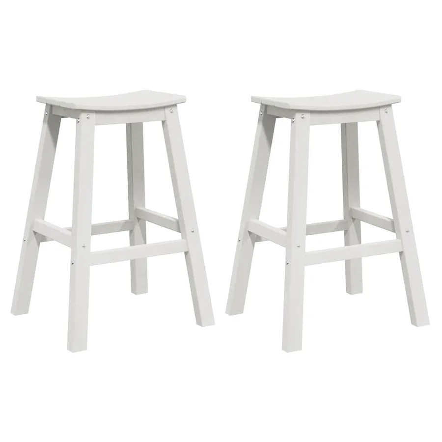 Tabouret de bar 2 pcs Blanc 52 x 43 x 73,5 cm HDPE - 2
