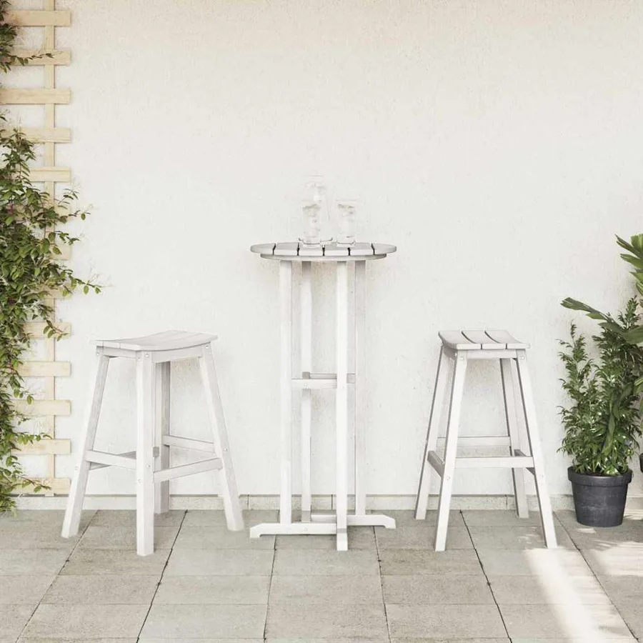 Tabouret de bar 2 pcs Blanc 52 x 43 x 73,5 cm HDPE - 3