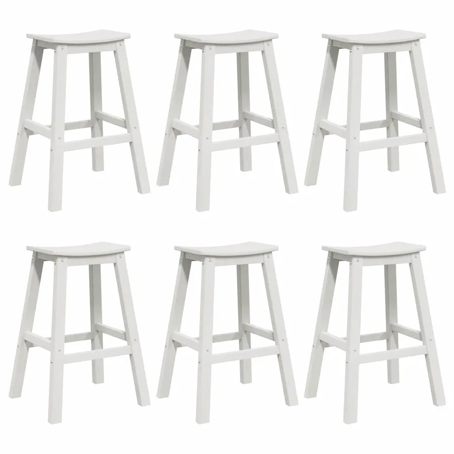 Ensemble de bar de jardin 6 pcs Blanc HDPE - 2