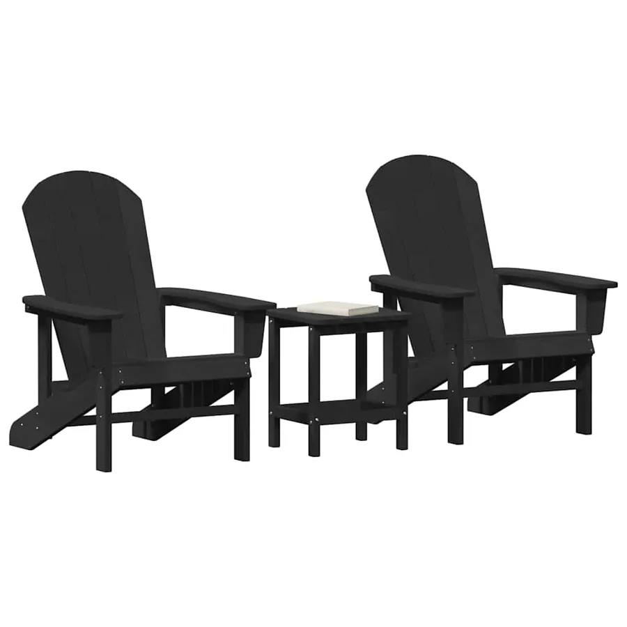 Chaise de jardin 3 pcs Noir Polyéthylène - 3