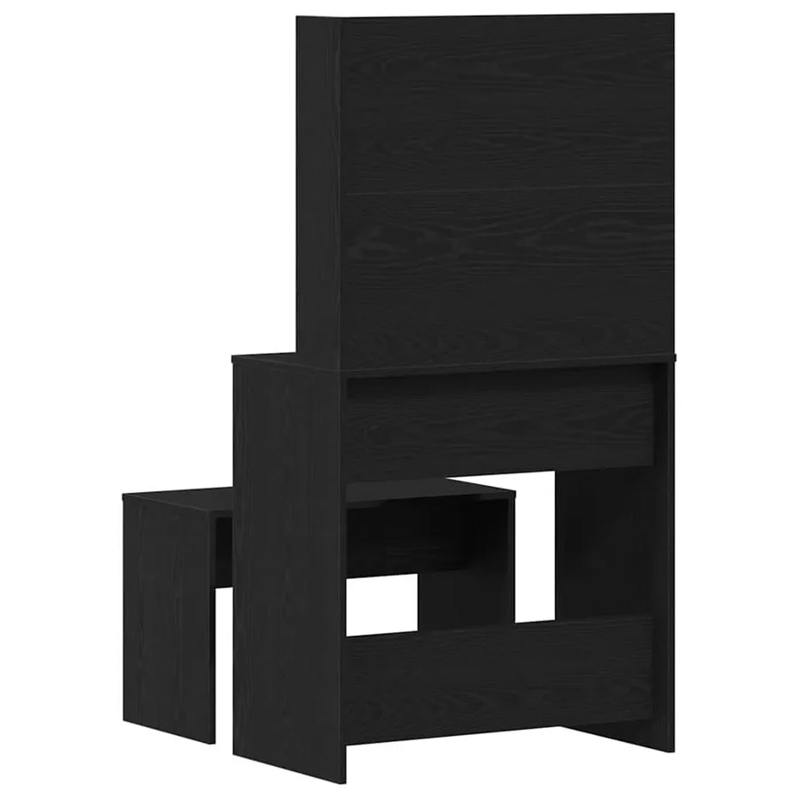 Ensemble de table de maquillage LED 2 pcs Chêne noir - 11