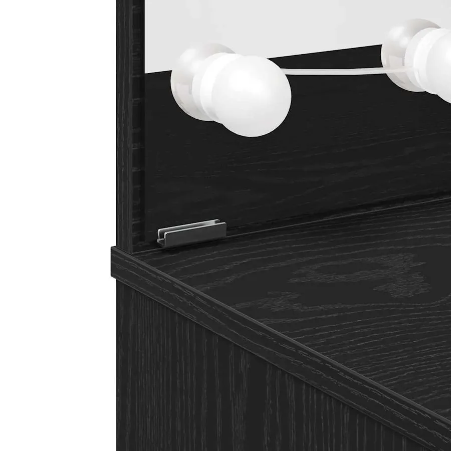 Ensemble de table de maquillage LED 2 pcs Chêne noir - 13