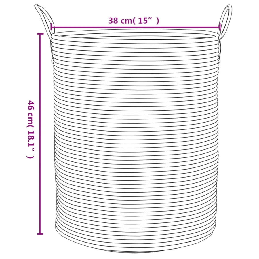 Panier de rangement gris et blanc Ø38x46 cm coton - 9