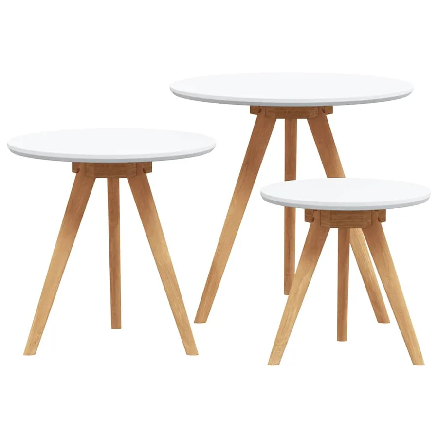 Table basse 3 pcs Marron Bois de noyer massif - 2