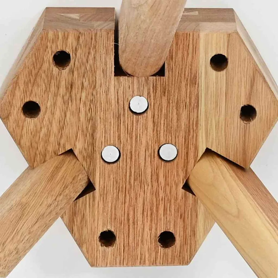 Table basse 3 pcs Marron Bois de noyer massif - 9