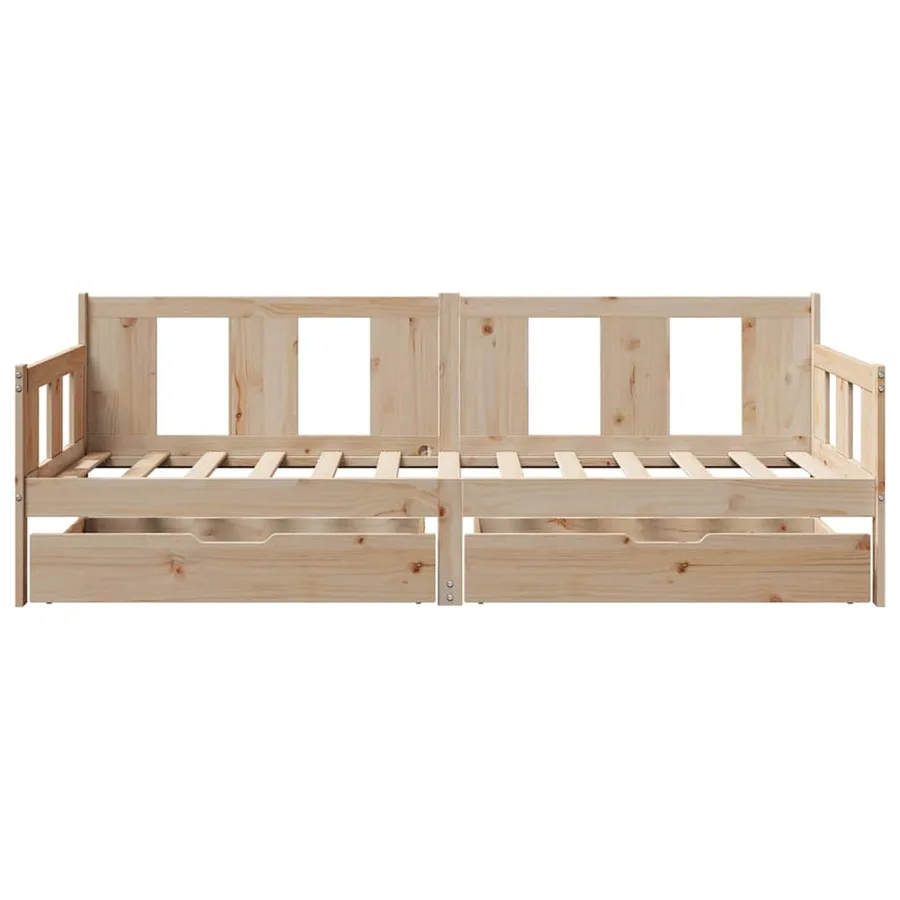 Lit de jour avec tiroirs sans matelas 90x190 cm bois massif - 4