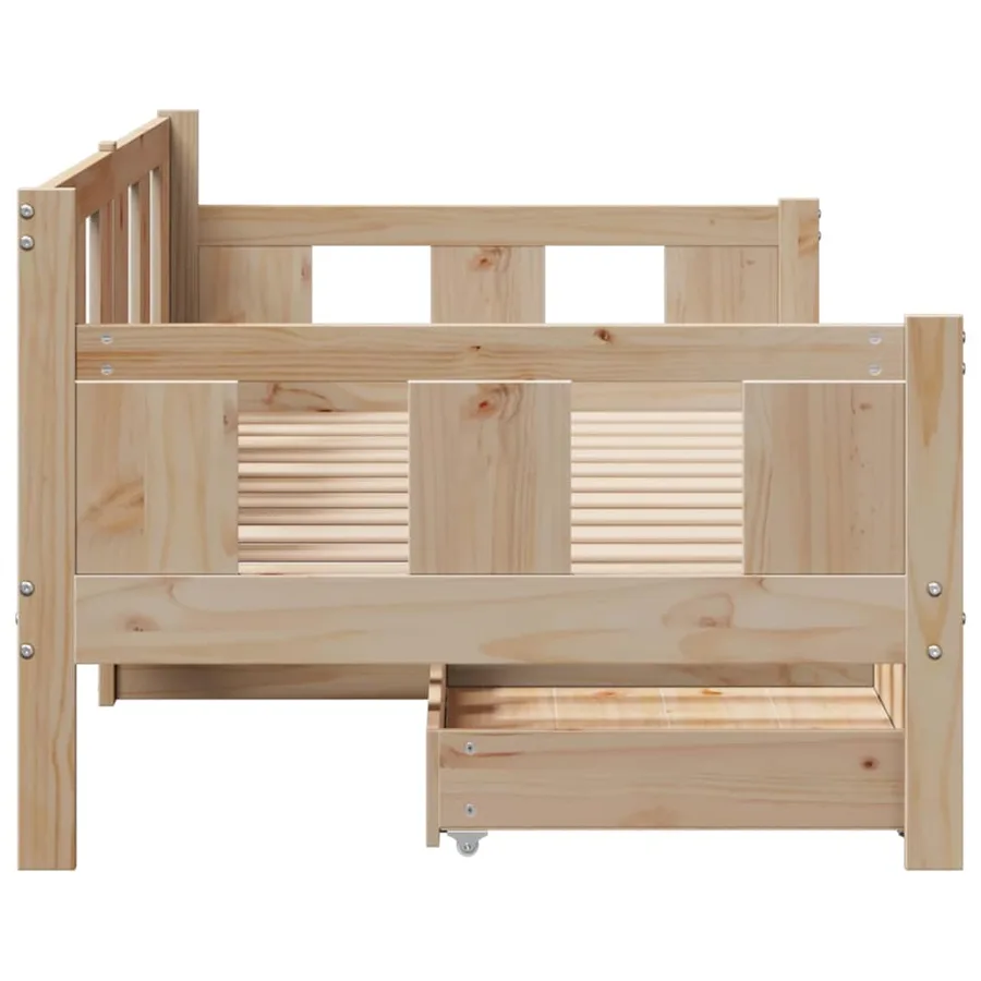 Lit de jour avec tiroirs sans matelas 90x190 cm bois massif - 5