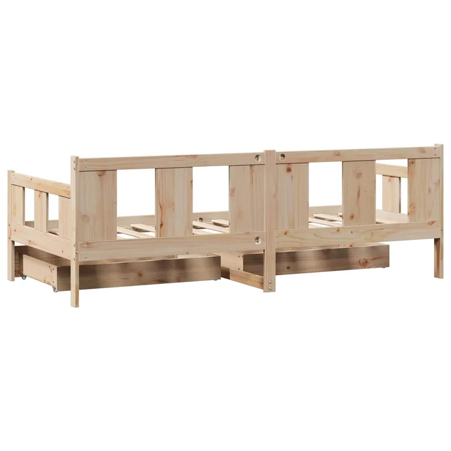 Lit de jour avec tiroirs sans matelas 90x190 cm bois massif - 6