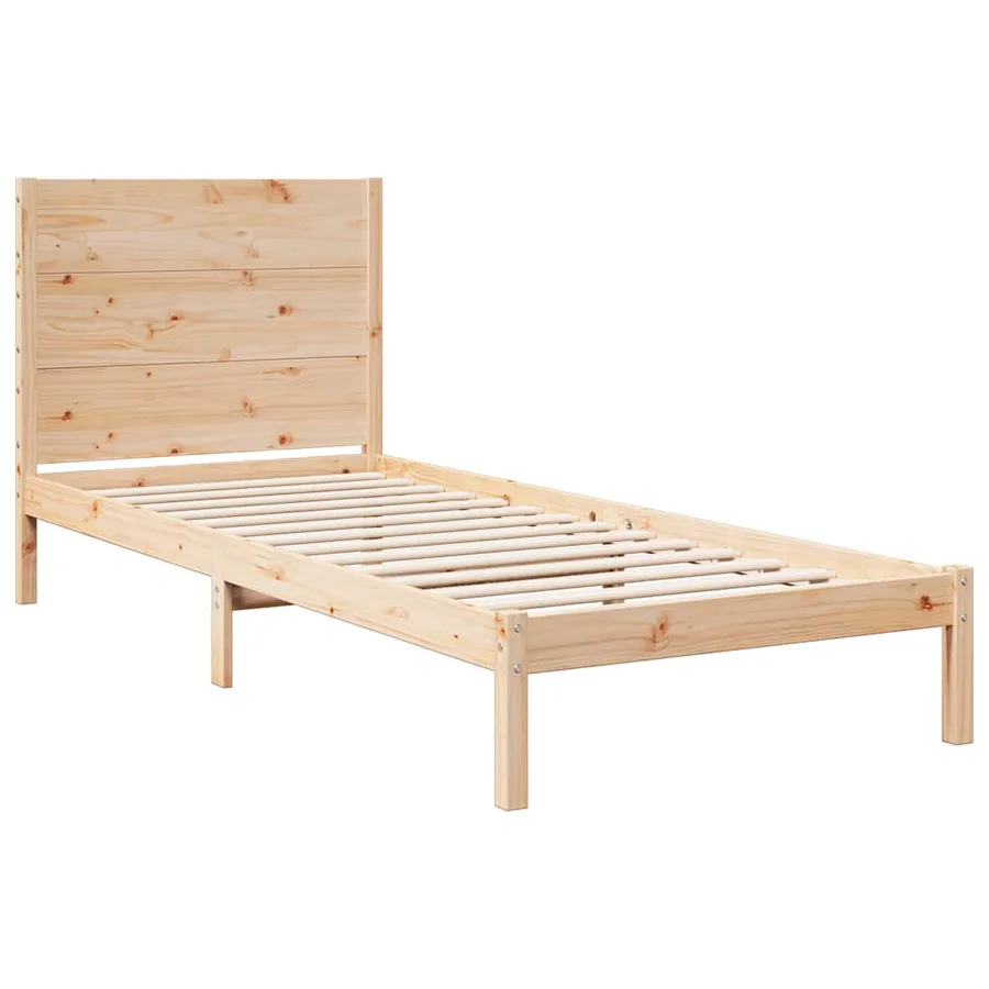 Cadre de lit extra long sans matelas 90x210 cm bois massif - 3