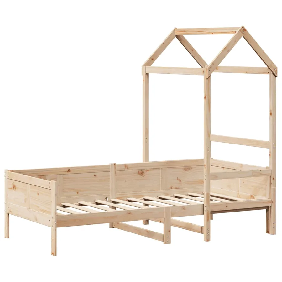 Lit de jour avec toit sans matelas 80x200 cm bois massif - 3