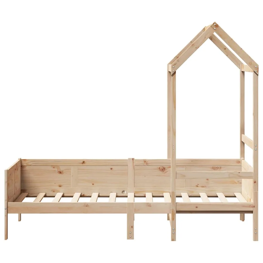Lit de jour avec toit sans matelas 80x200 cm bois massif - 4