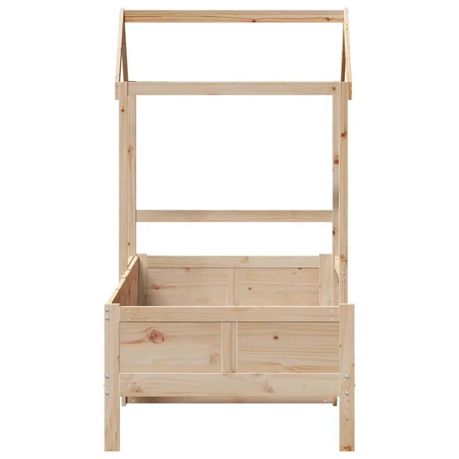 Lit de jour avec toit sans matelas 80x200 cm bois massif - 7