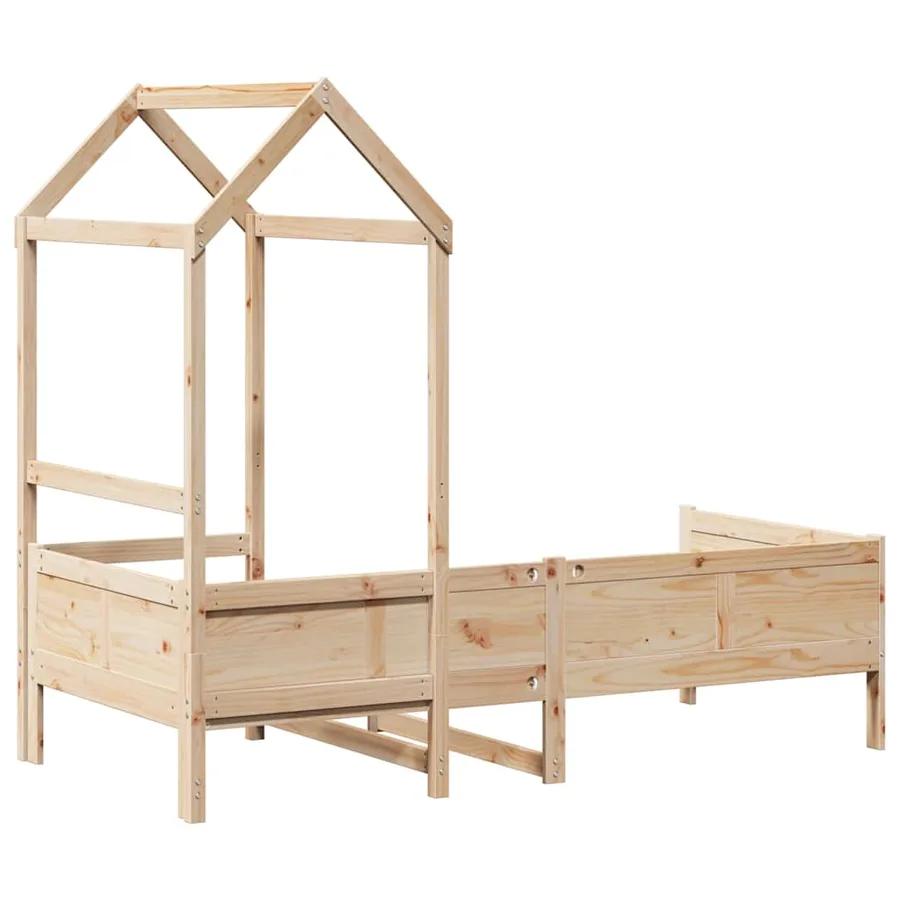 Lit de jour avec toit sans matelas 80x200 cm bois massif - 8