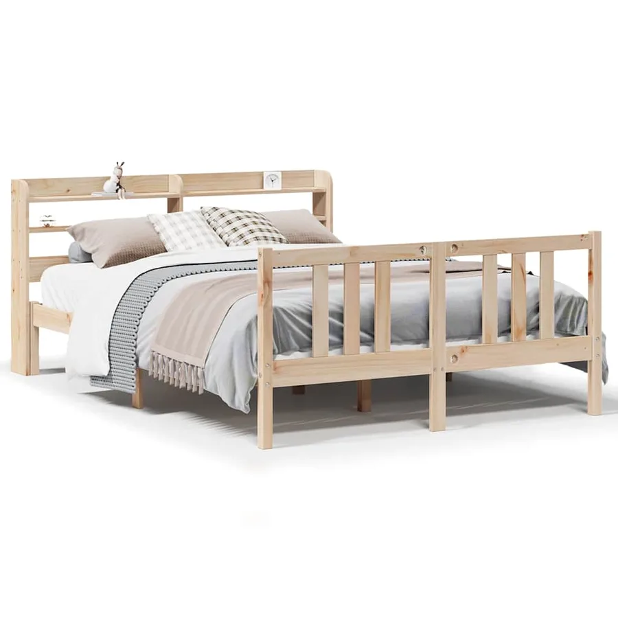 Cadre de lit et tête de lit sans matelas 135x190 cm - 2