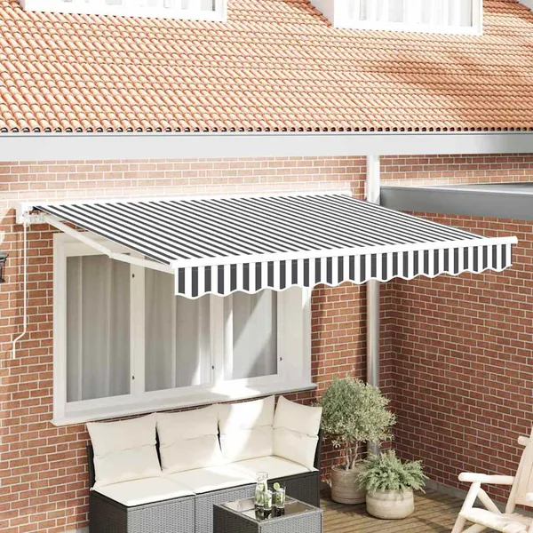 Cadre d'auvent Anthracite et blanc 300 x 200 cm