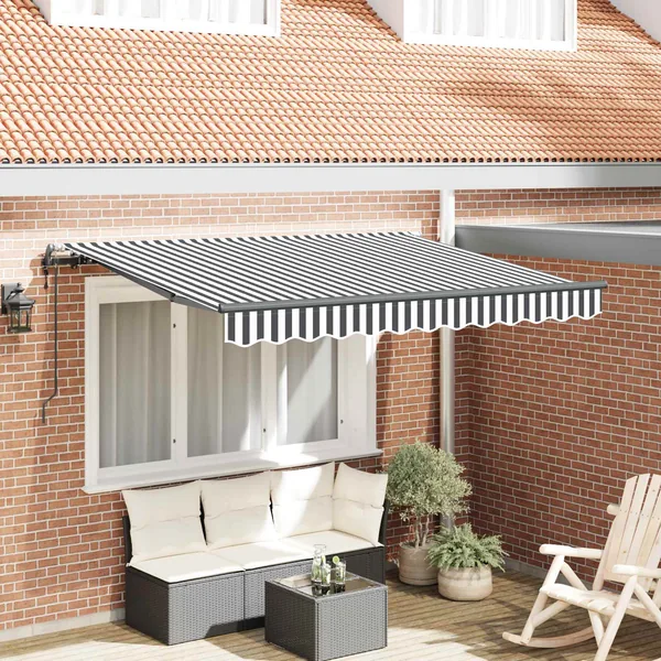 Auvent Rétractable Anthracite 350 x 200 cm tissu