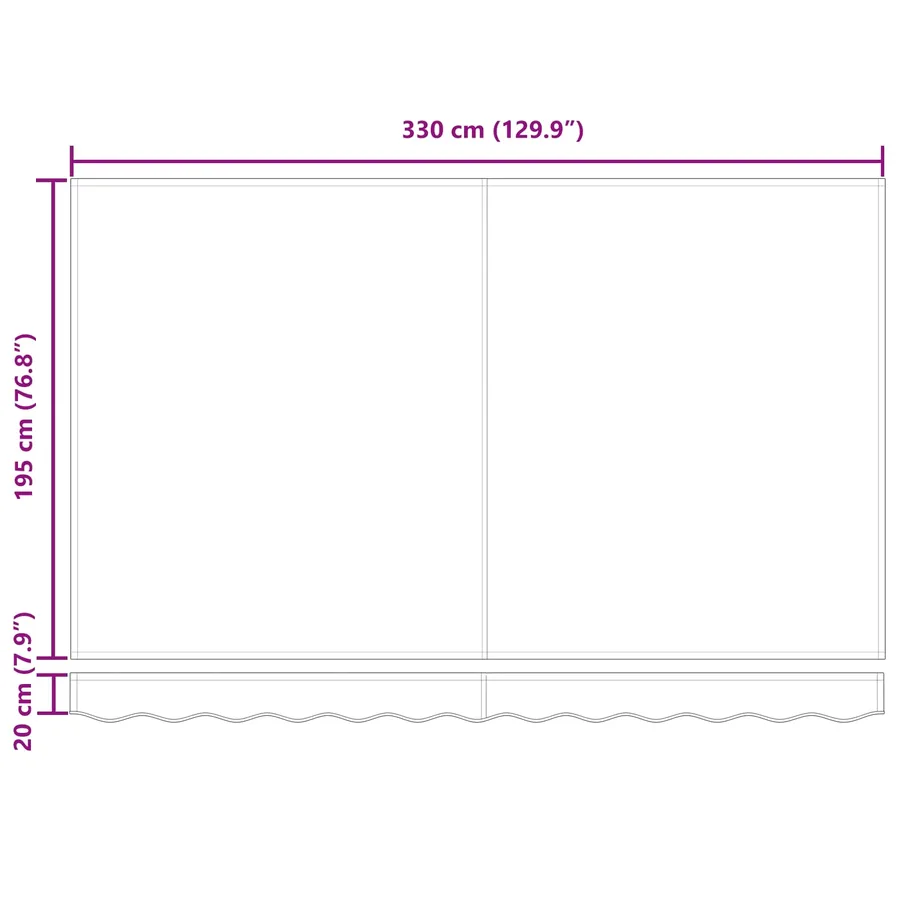 Auvent Rétractable Anthracite 350 x 200 cm tissu - 12
