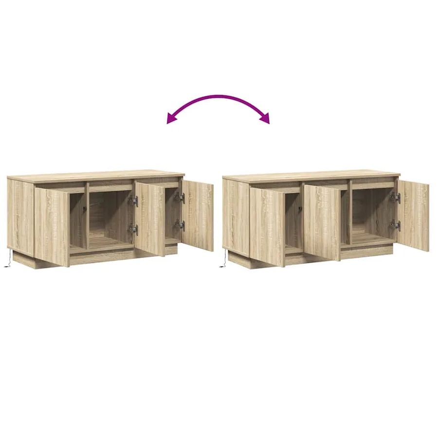 Meuble TV Chêne Sonoma 100 x 38 x 49 cm Bois d'ingénierie - 14