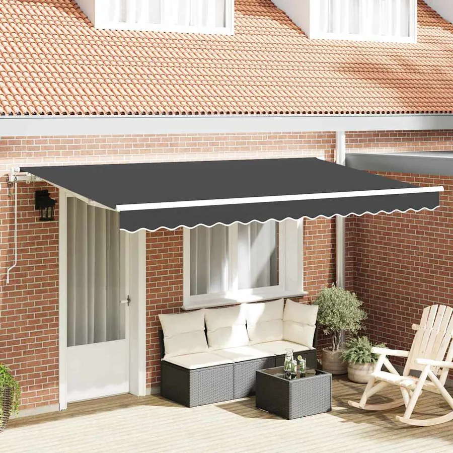 Auvent Rétractable Anthracite 400 x 200 cm tissu