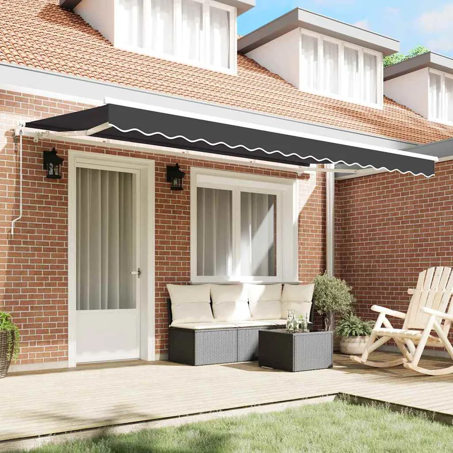 Auvent Rétractable Anthracite 400 x 200 cm tissu - 3