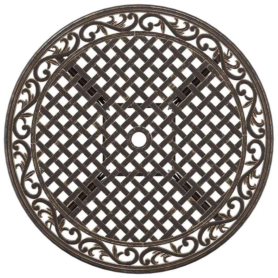 Ensemble de salle à manger pour jardin 7 pcs Bronze Aluminium - 10