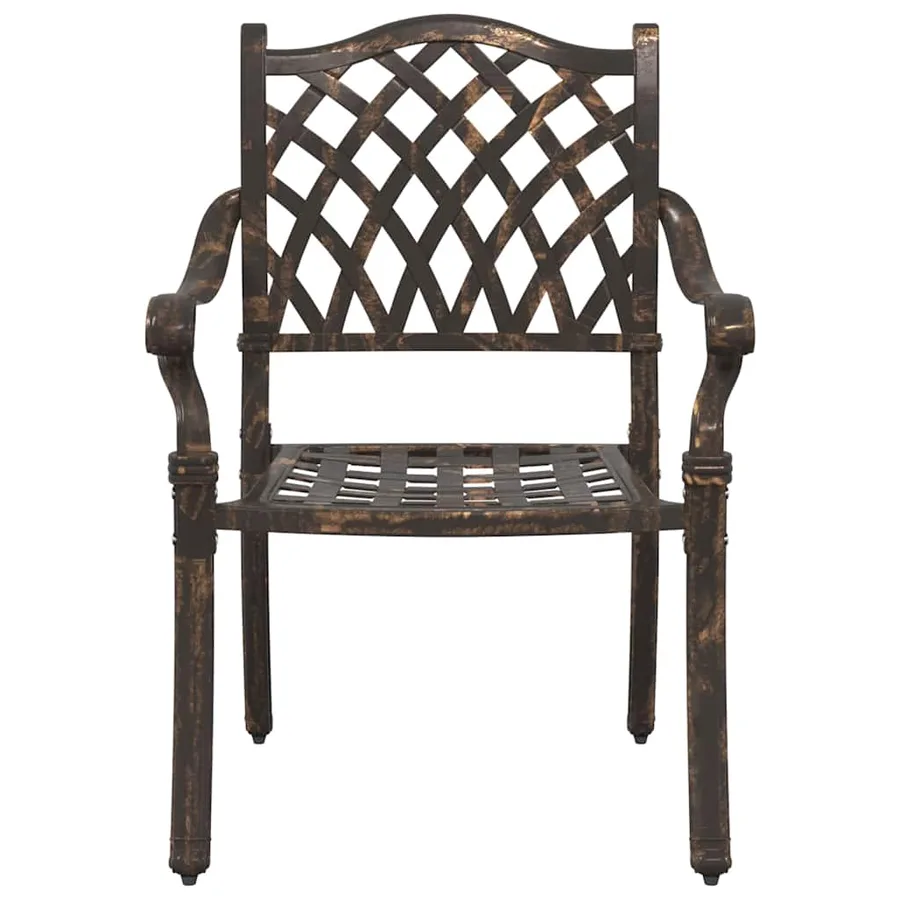 Ensemble de salle à manger pour jardin 7 pcs Bronze Aluminium - 9
