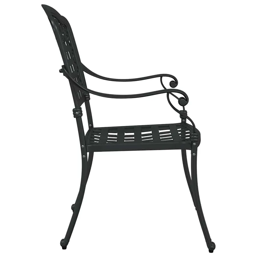 Chaise de jardin 2 pcs Noir 55 x 56,5 x 91cm Aluminium - 5