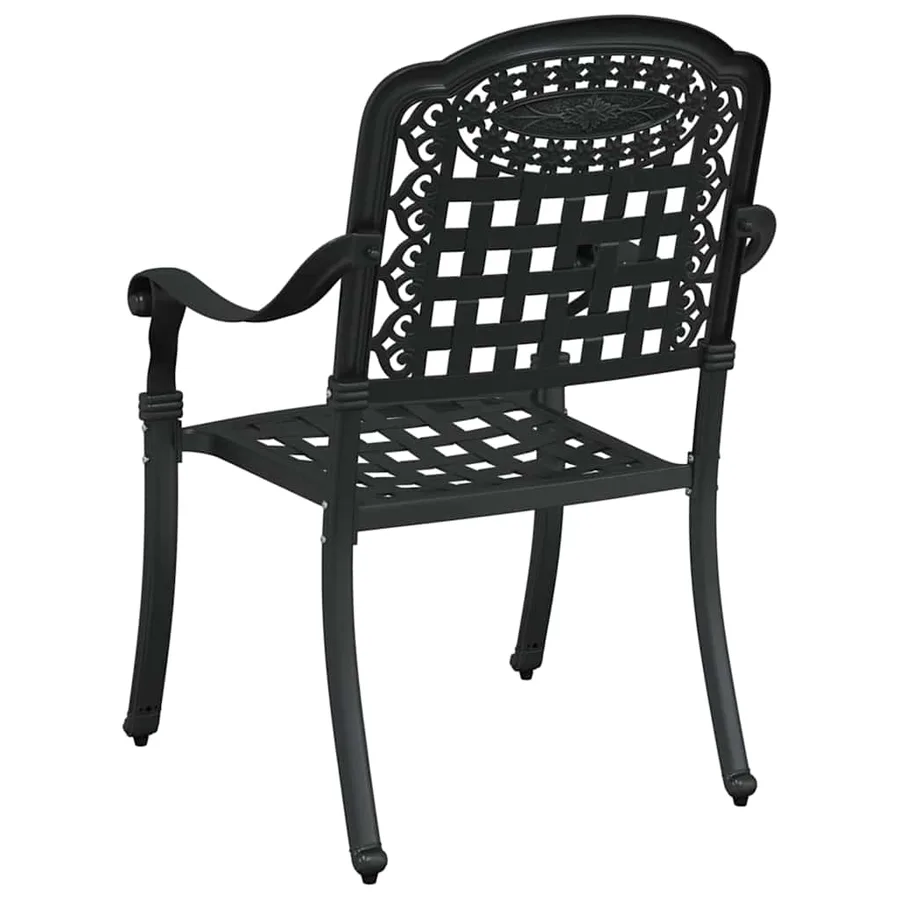 Chaise de jardin 2 pcs Noir 55 x 56,5 x 91cm Aluminium - 6