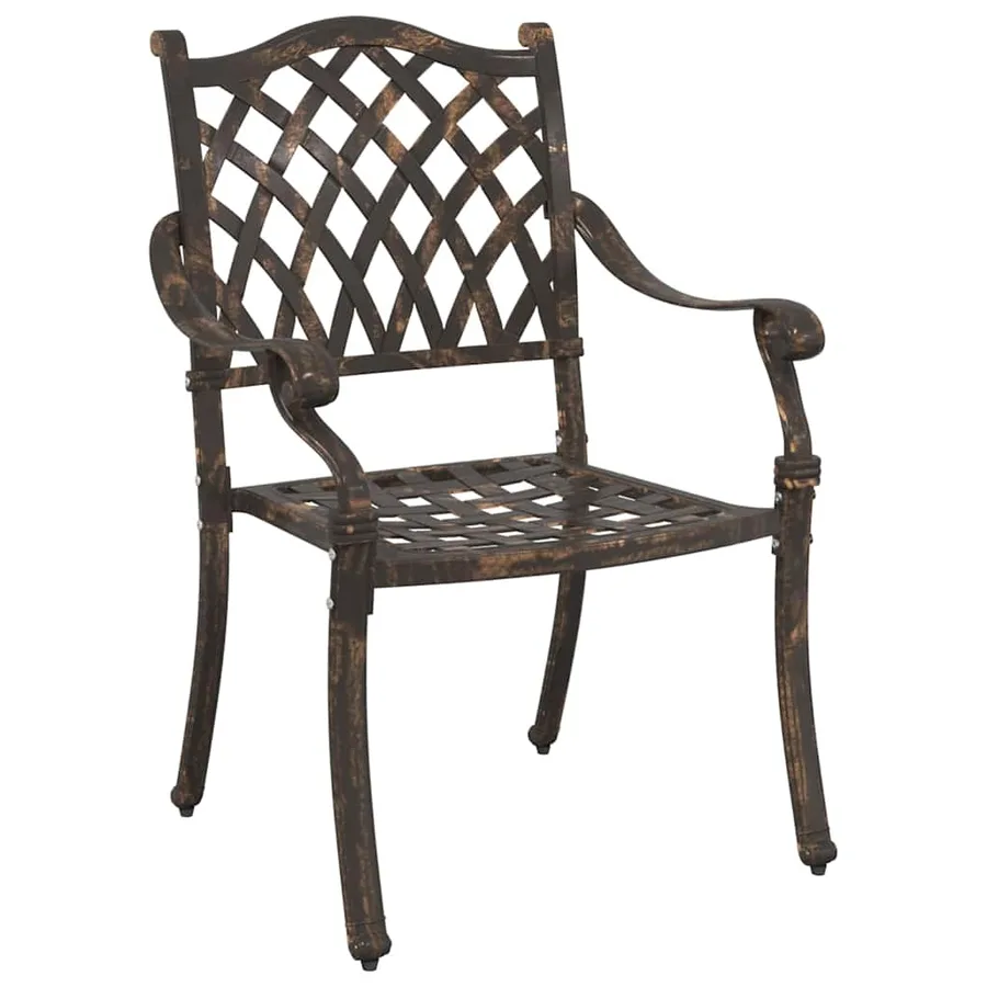 Ensemble de tables de jardin 3 pcs Bronze Aluminium coulé - 4