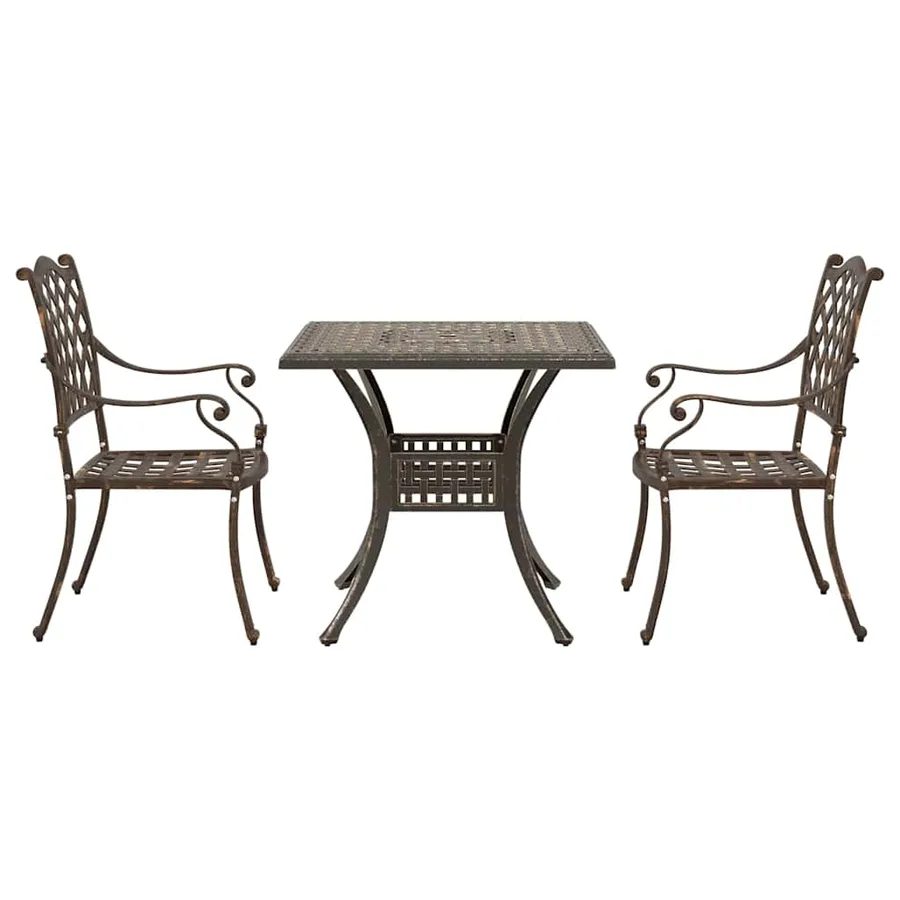 Ensemble de tables de jardin 3 pcs Bronze Aluminium coulé - 6