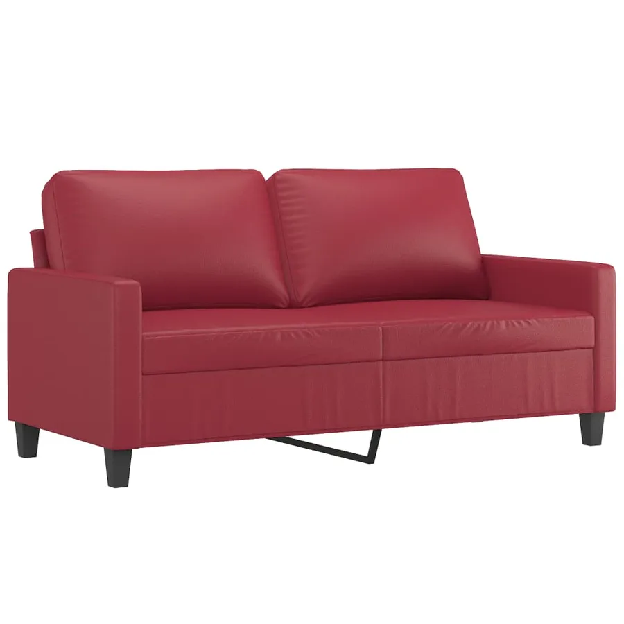 Canapé à 2 places Rouge bordeaux 140 cm Similicuir - 2