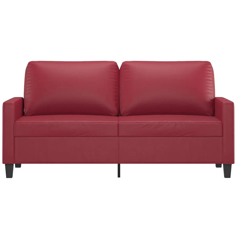 Canapé à 2 places Rouge bordeaux 140 cm Similicuir - 3