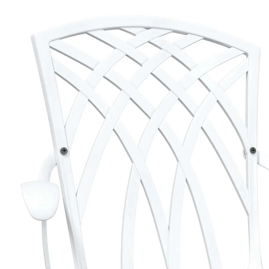 Ensemble de tables de jardin 3 pcs Blanc Aluminium coulé - 10