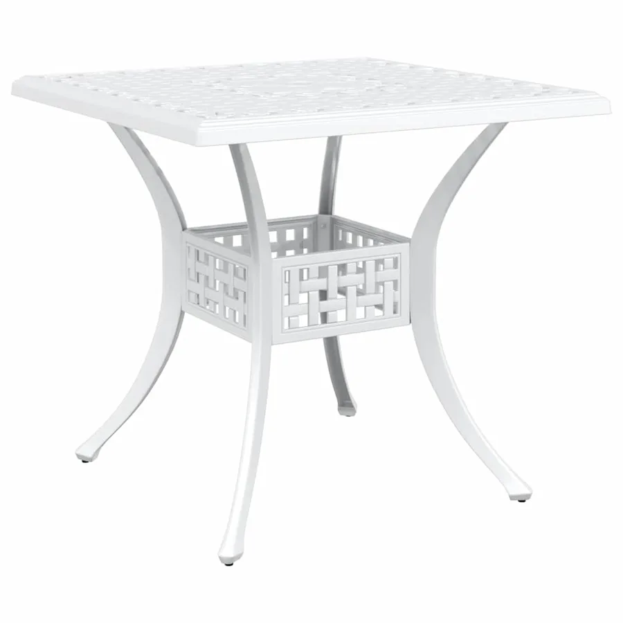 Ensemble de tables de jardin 3 pcs Blanc Aluminium coulé - 5