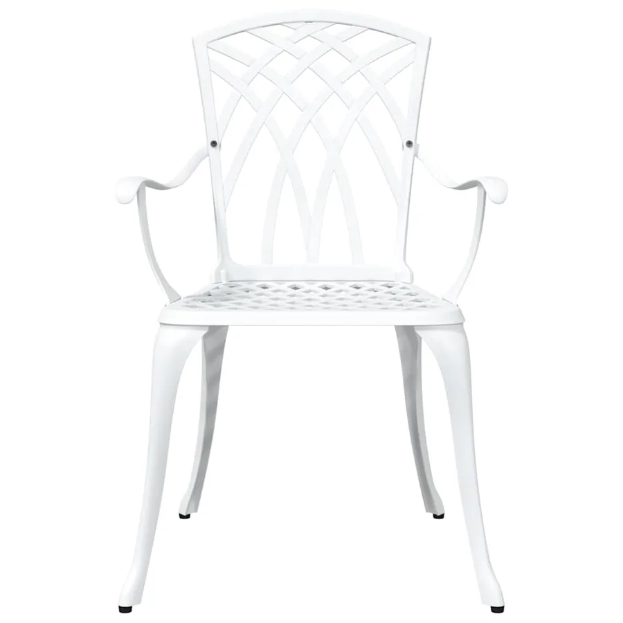 Ensemble de tables de jardin 3 pcs Blanc Aluminium coulé - 7