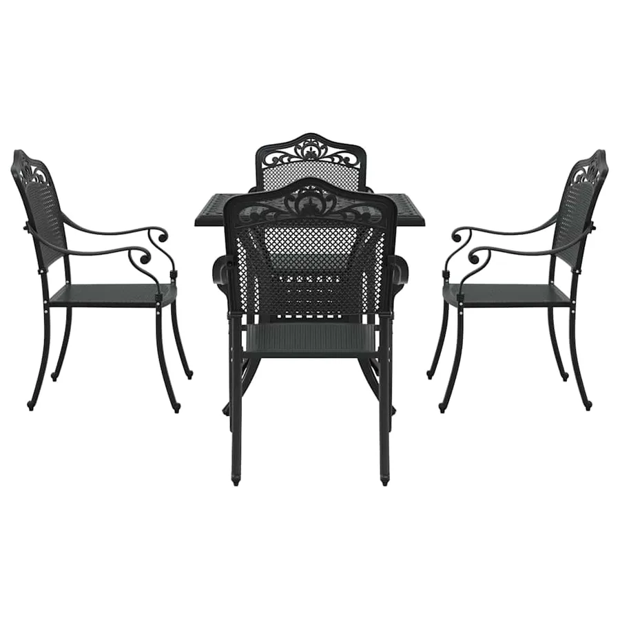 Ensemble de tables de jardin 5 pcs Noir Aluminium coulé - 7