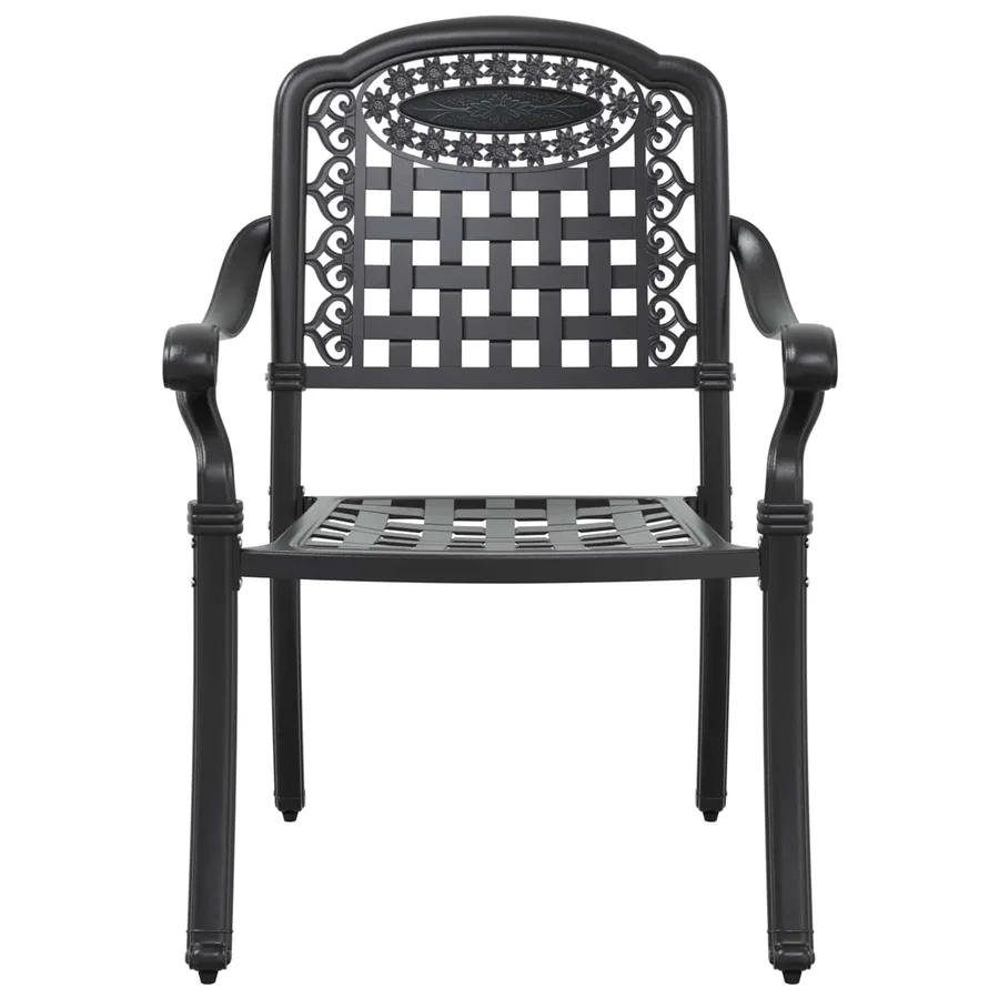Ensemble de salle à manger pour jardin 7 pcs Noir Aluminium - 9