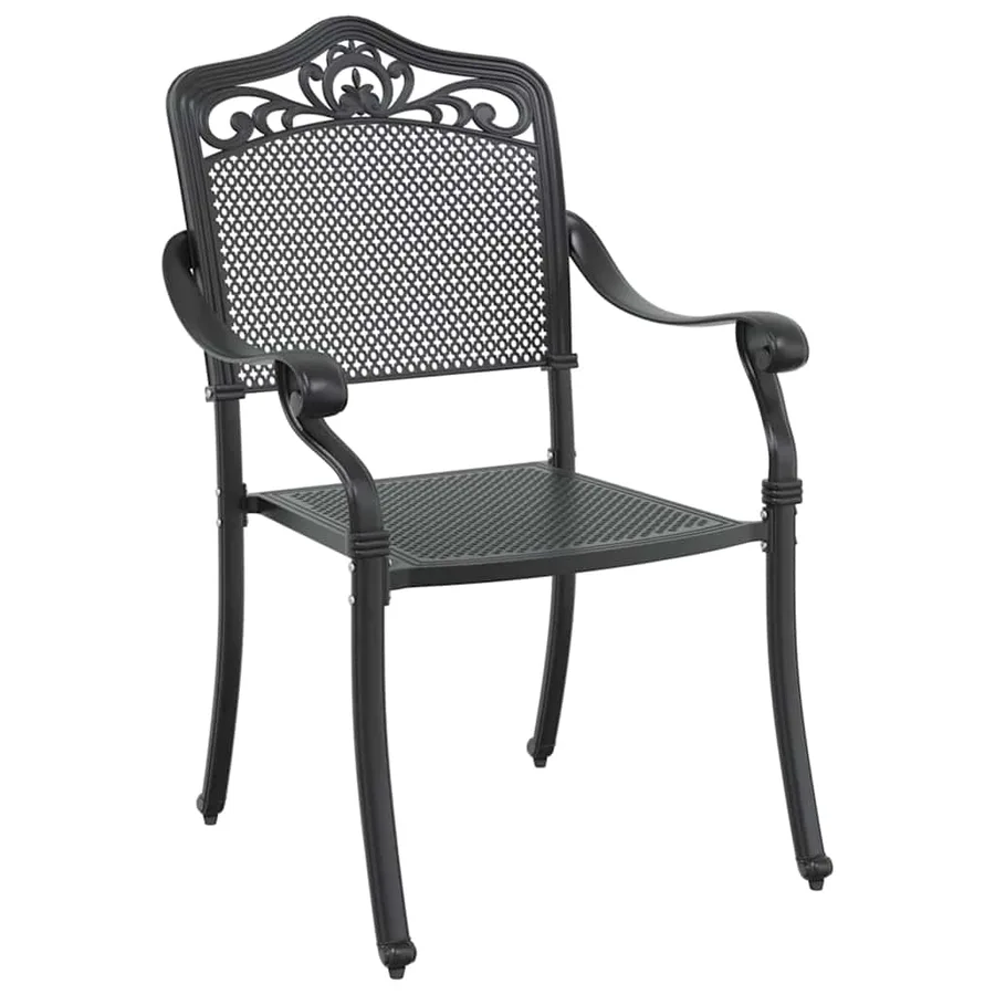 Ensemble de salle à manger pour jardin 5 pcs Noir Aluminium - 5