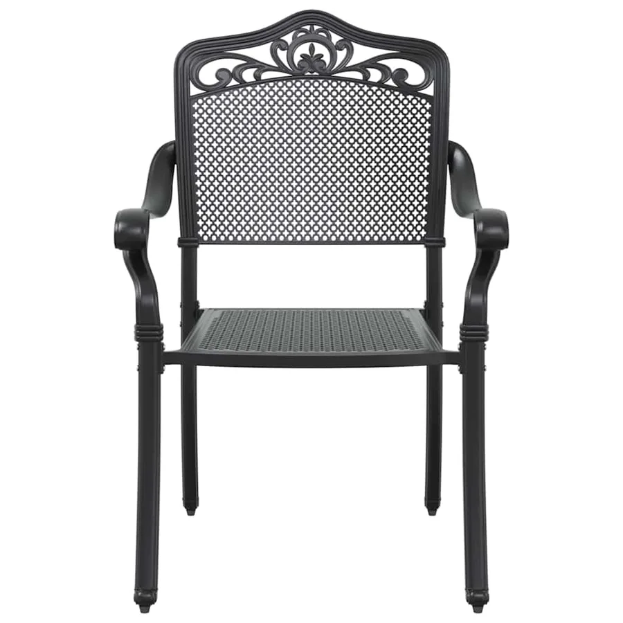 Ensemble de salle à manger pour jardin 5 pcs Noir Aluminium - 9
