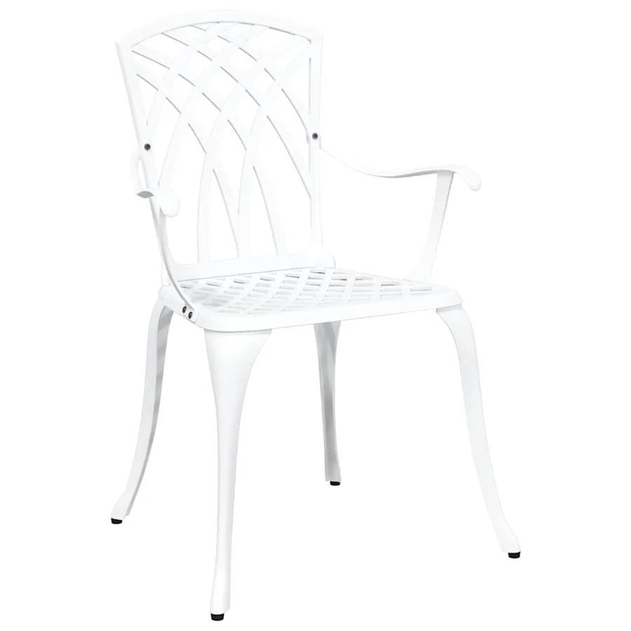 Ensemble de salle à manger pour jardin 5 pcs Blanc Aluminium - 5