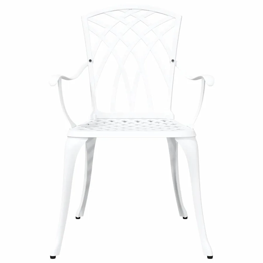 Ensemble de salle à manger pour jardin 5 pcs Blanc Aluminium - 9
