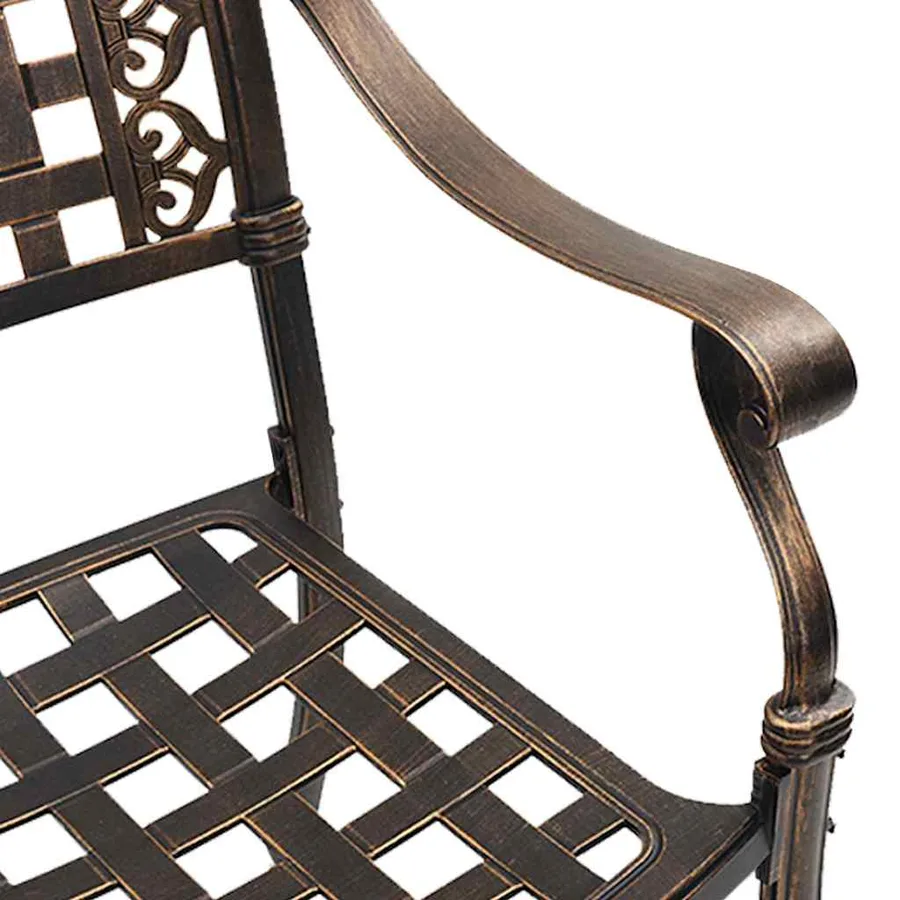 Ensemble de tables de jardin 3 pcs Bronze Aluminium coulé - 11