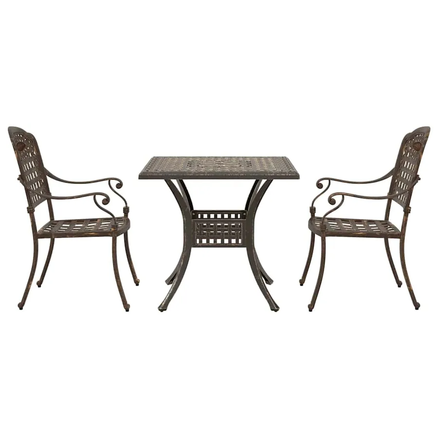 Ensemble de tables de jardin 3 pcs Bronze Aluminium coulé - 6