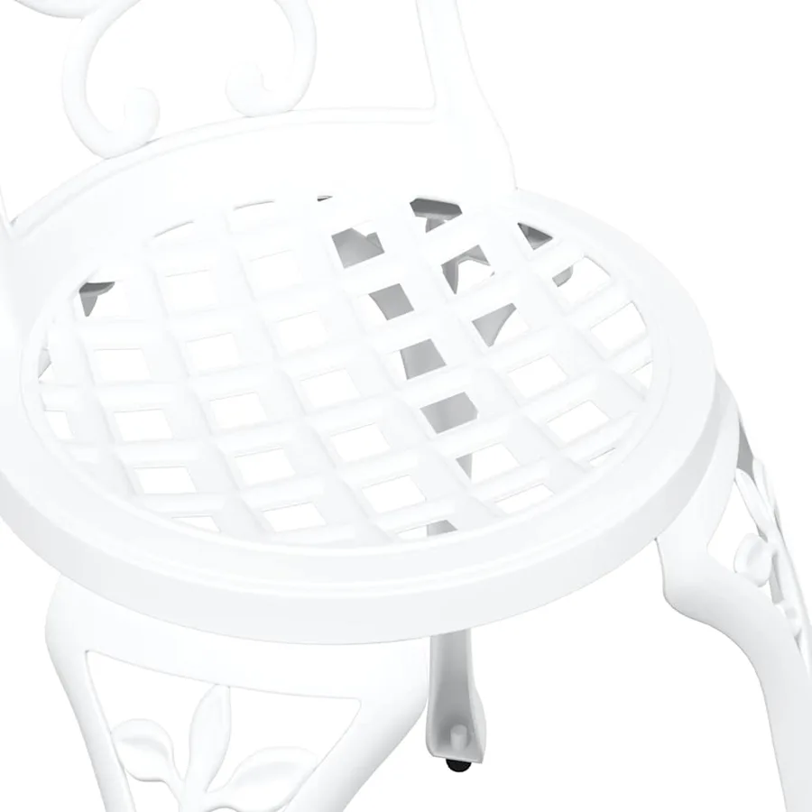 Ensemble bistro de jardin 3 pcs Blanc Aluminium - 11