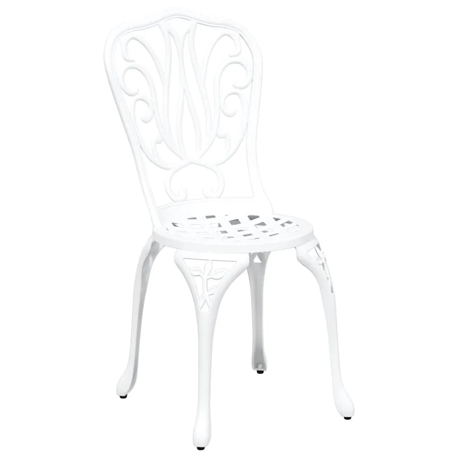 Ensemble bistro de jardin 3 pcs Blanc Aluminium - 4