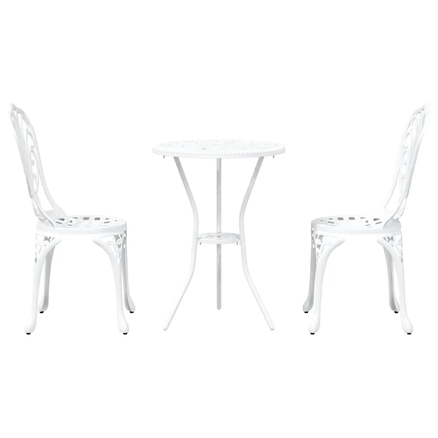 Ensemble bistro de jardin 3 pcs Blanc Aluminium - 6