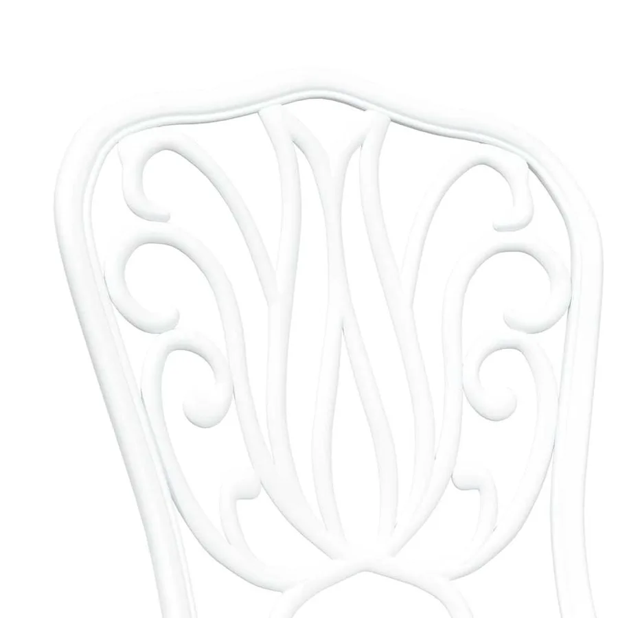 Ensemble bistro de jardin 3 pcs Blanc Aluminium - 9